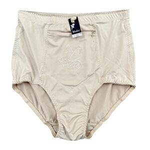 Wakoii Beige Embroidery Slimming Tummy Control Womens Underwear Size 3XL